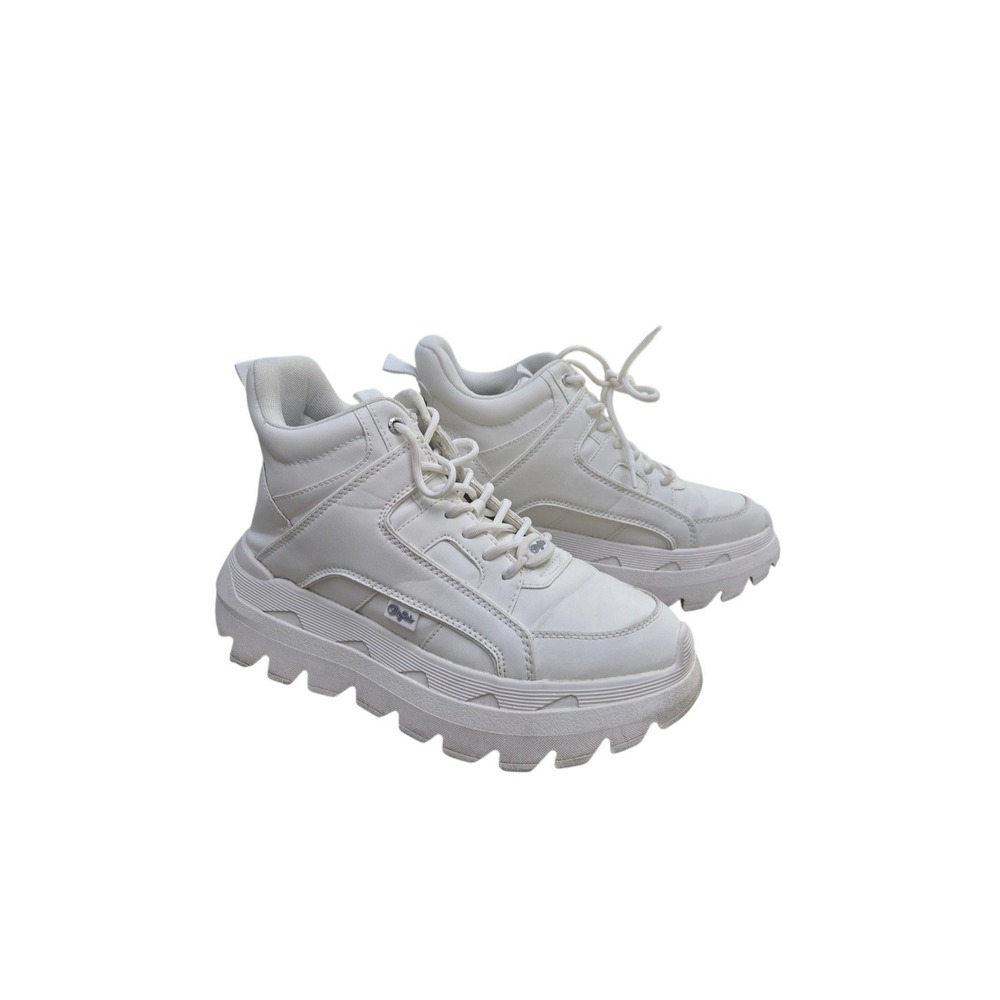 Buffalo Women's White Chunky Platform High Top Sneakers 40 EU Y2K Lug Sole Rave